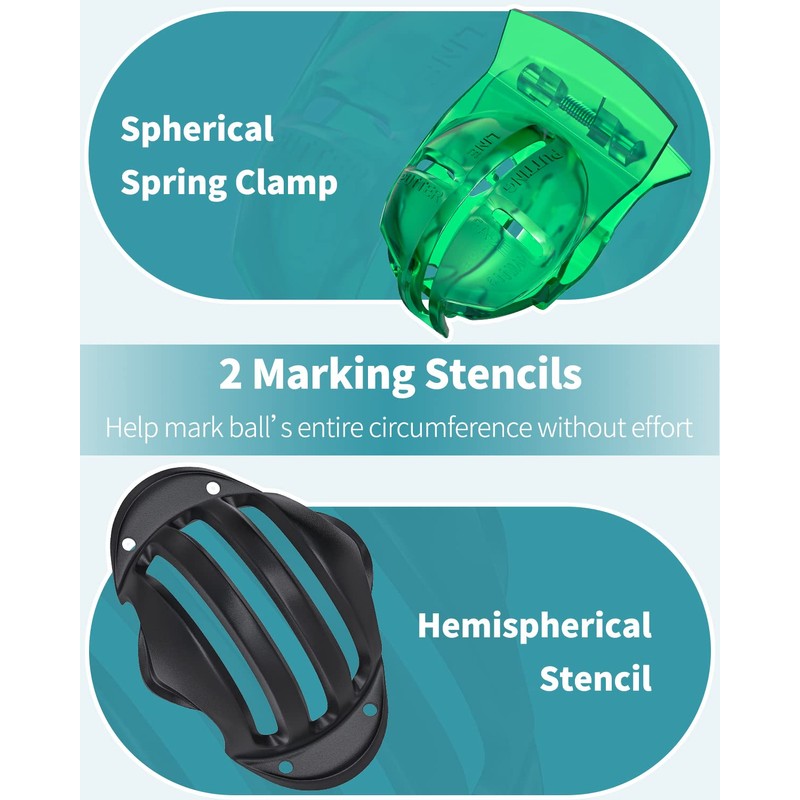 Uniclife 2 Pieces Golf Ball Liner Template for Putt Linear