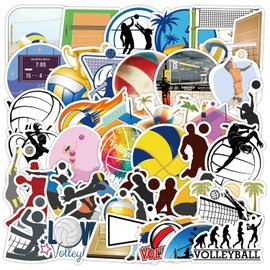 50 Pcs Volleyball Stickers for Kids Teens Adults Boys Girls Gift,Motivational Volleyball Stickers Pack for Laptop,Skateboard,Luggage,Car,Bike,Cup,Computer,Water Bottle Decor,Vinyl Waterproof Stickers