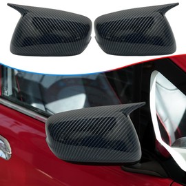 MUXEE Side Mirror Cover,for Honda Fit 2009 2010 2011 2012 2013，2PCS Horned Turn Signal housing Cover Sets car Accessories -Carbon Fiber（Without Turn Signal Cutout）
