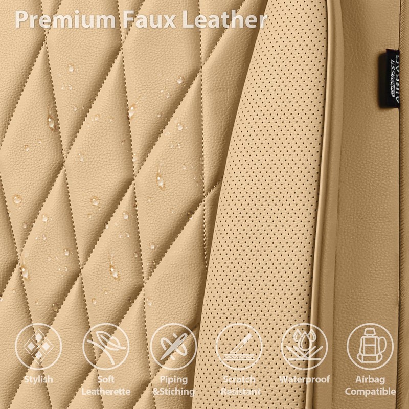 CAR PASS Piping Luxury PU Leather Two Front Car Seat