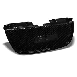 Stehlen 642167821243 Compatible With 2007-2014 GMC Yukon/XL/Denali Round Hole Mesh Front Hood Bumper Grille - Glossy Black