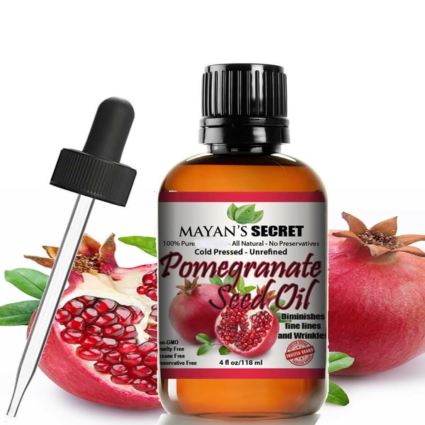 Pomegranate Seed Oil - Pure, Cold Pressed , Anti Aging Skin secret Face oil 4 oz
