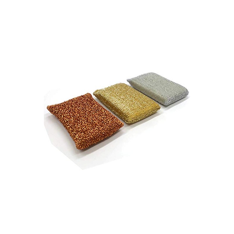 Kyoto Accessories Kitchen Sponge Golden Silver Copper 8.8 x 14.4