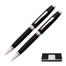 A. T. Cross Cross Coventry Black Lacquer Ballpoint Pen + Mechanical Pencil Set