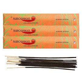 Auroshikha Agarbathies Marbling ~ Almond ~ Incense Sticks (3 Pack - Total 30 gram)