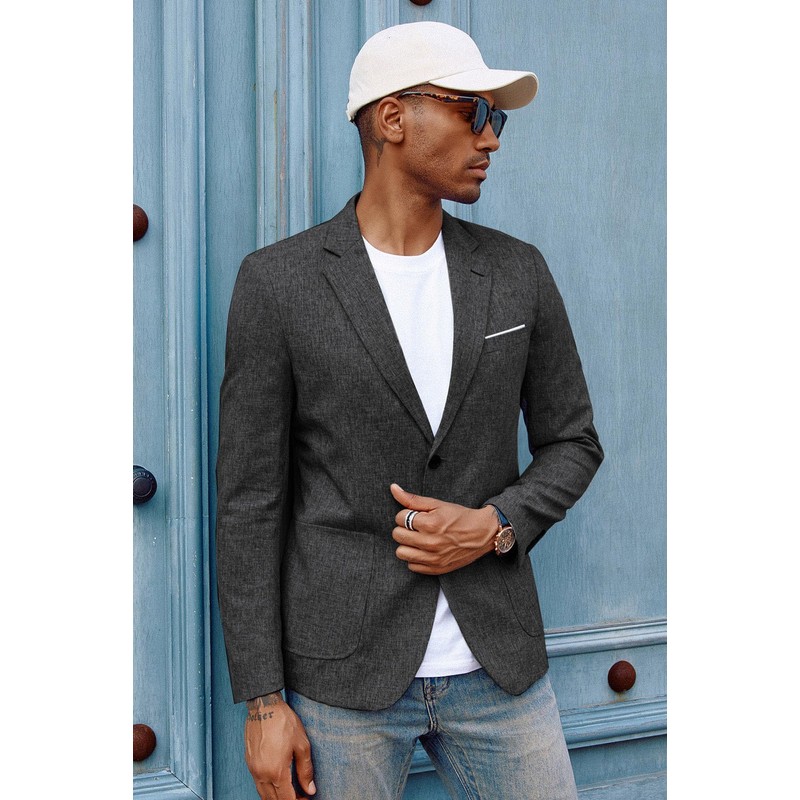 PaulJones Men's Sporty 2 Button Regular Fit Suit Jacket with