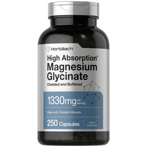 Horbäach Buffered Magnesium Glycinate | 1330mg | 250 Capsules |