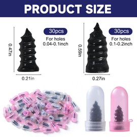 60 Pcs Tire Repair Screws, Tire Repair Rubber Nail, Screw in Tire Plugs,Quick Tool Tire Plugs, Self-Service Tire Repair Rubber Nail Kit for Patching Punctures in Vacuum Tires of Cars, Motorcycles (60)