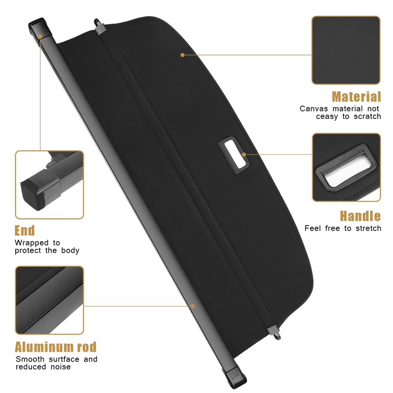 Vinomkii Cargo Cover Retractable Fit for VW Volkswagen Tiguan 2018