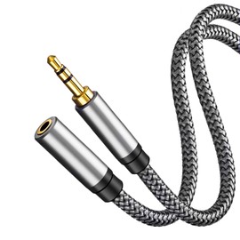 Tan QY Audio Extension Cable 1Ft,Audio Auxiliary Stereo Extension Audio Cable 3.5mm Stereo Jack Male to Female for Phones, Headphones, Speakers, Tablets and More(1Ft/0.3M)