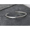 Sterling Silver Hammered Thin Cuff Stacking Bracelet