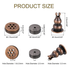 uxcell 3pcs Brass Incense Holders, 9 Hole Incense Stick Holders Incense Burner Kit for Stick Cone Incense, Incense Coil, Copper