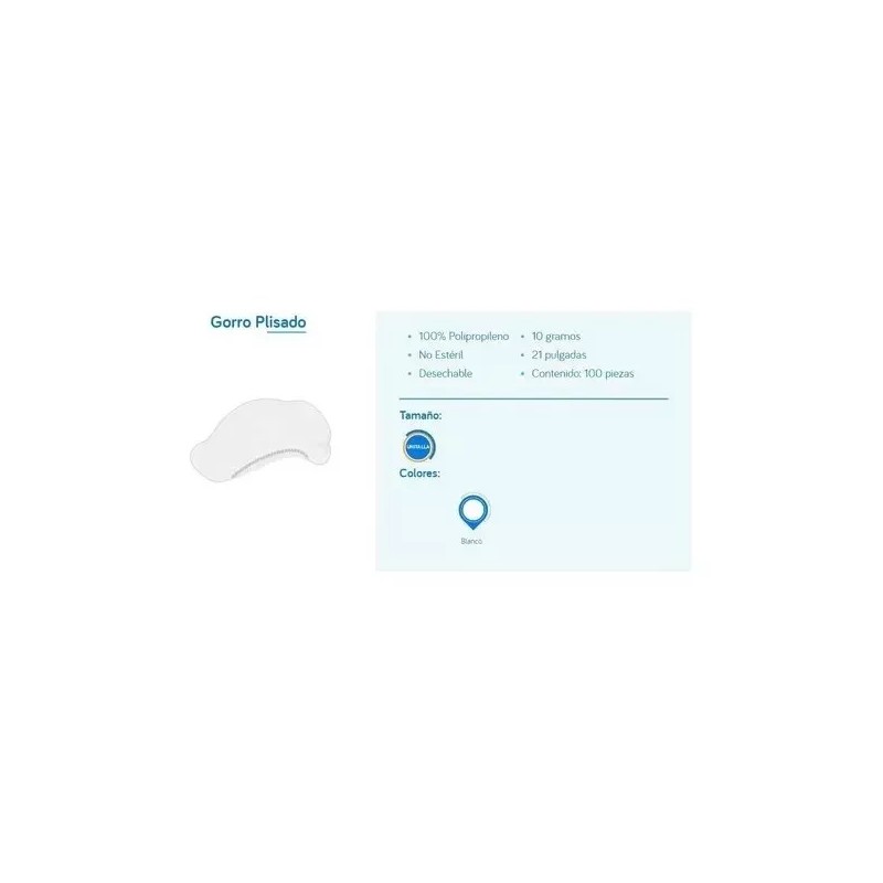 Ambiderm Cofia Plisada Blanca Ambiderm Desechable Caja C/100 Filipina