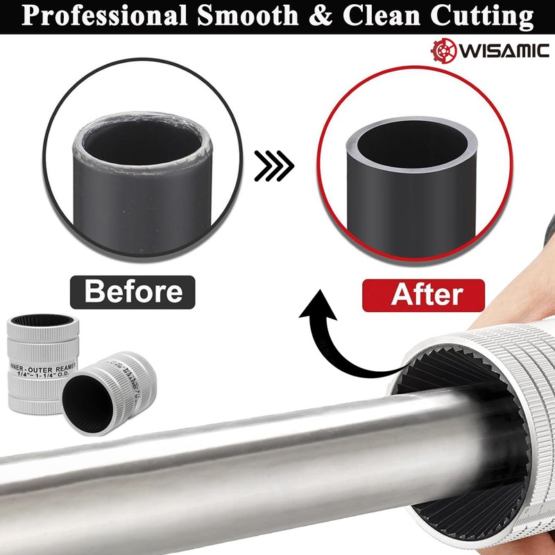 Wisamic Pipe Reamer Tool, 1/4" to 1-1/4" Inner/Outer Deburring Tool