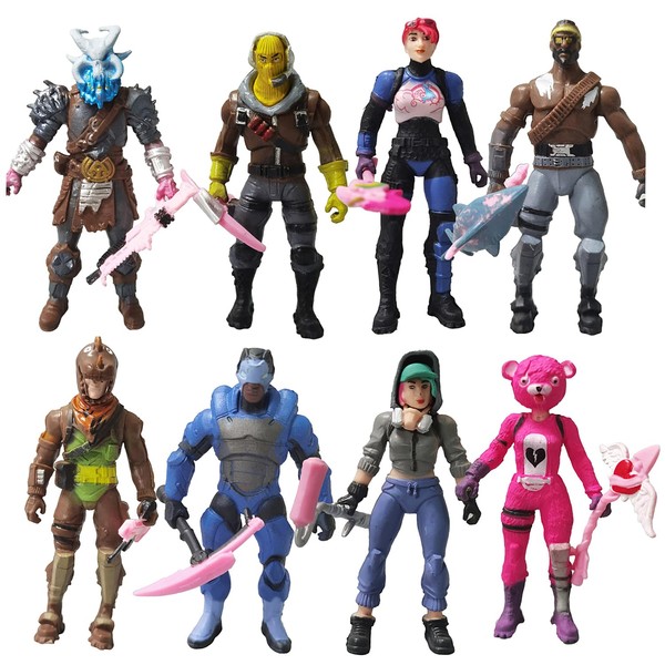 Myatou 8-Piece Video Game Action Figures Set Cake Toppers,with Weapons