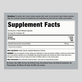 Activated Coconut Charcoal, 780 mg (per serving), 180 Quick Release Capsules