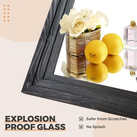 YLYHSST 65"x24" Full Length Mirror Solid Wood Frame Arched Floor Mirror for Living Room, Bedroom Hanging or Leaning, Black