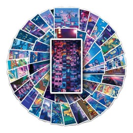 Cyberpunk Aesthetic Cool 50 Calcomanias Stickers Pvc Vs Agua