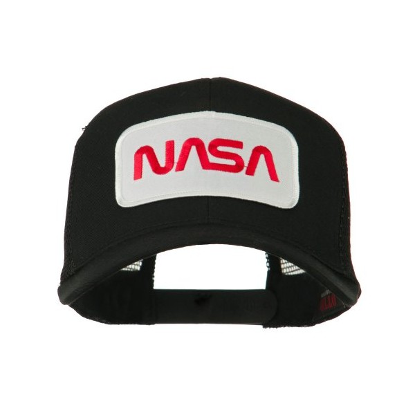 e4Hats.com NASA Logo Embroidered Patched Mesh Back Cap - Black OSFM