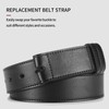 MACBORO 1-1/2" (38mm) Leather Belt Without Buckle Hook and Loop