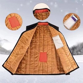 Thick Winter Vest for Seniors & Moms, Plus Size, Tibetan Tamo Style, Quilted Wool & Camel Hair, Countryside Warmth Vest/XXXL 2ea