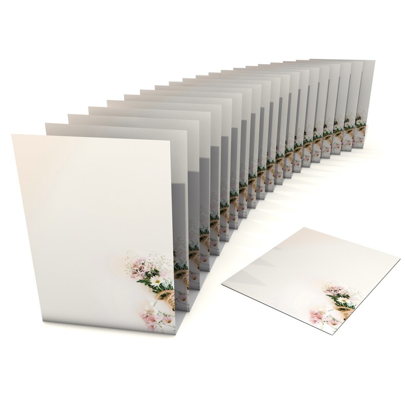 Floral Pastel Spring Writing Paper Spring Bouquet 100 Sheets DIN