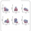 6Pcs Mini Hippopotamus Car Dashboard Figurines Self-Adhesive Cute Animal Decorations