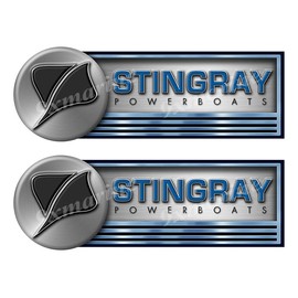9xmarine Two Stingray Stickers for Boat Restoration - 10'' Long Each