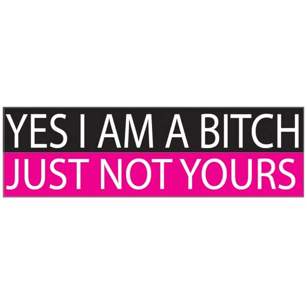 Rogue River Tactical Funny Auto Decal Bumper Sticker for Women Girls Yes I Am A Bitch Just Not Yours for Car Truck RV Boat SUV
