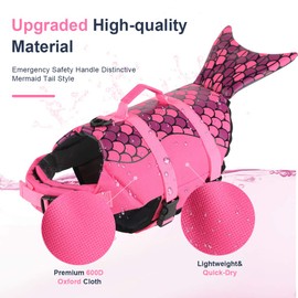 EMUST Dog Life Vest, Dog Life Jacket for Small, Medium, Large Dogs with Rescue Handle Flotation Vest Safety Lifesaver for Swimming Pool Beach Boating Water, S