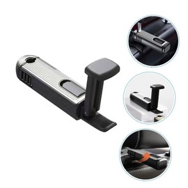 TEHAUX Car Seat Headrest Hook with Rotating Phone Stand Automotive Seat Hook for Handbag Purse and Grocery Bag Storage Durable Material Easy Installation