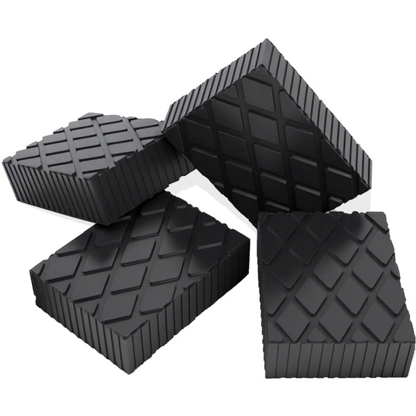 Yudylg 4 Pack 6-3/8" x 4-3/4" x 2" Solid Rubber