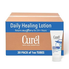 Curél Loción Curativa Diaria Para Piel Seca | Tamaño de viaje 1 Fl Oz, Paquete de 30, Con Complejo de Cerámica Avanzado, Hidrata Manos y Cuerpo