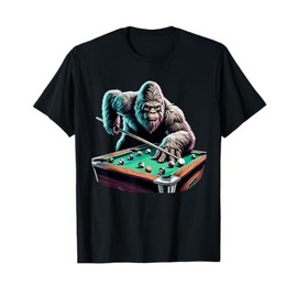 Funny Bigfoot Sasquatch Billiards Pool Player Men Boys T-Shirt