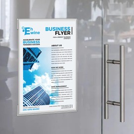 EHWINE 16 Pack 8.5 x 11 Acrylic Sign Holder Wall Mount, Silver Acrylic Picture Frame for Photo Menu Flyer Display Holders, Wedding Party Home Hotel Store(with Adhesive Tape)