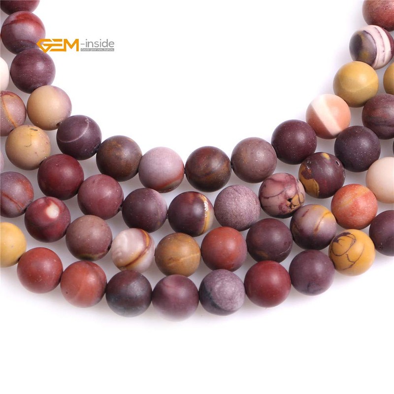 (8mm, Multi-color Mookaite) - Gem-Inside Round Frost Mookaite Beads Strand