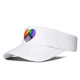 Giavuwn Sports Sun Visors for Women Men, Embroidered Visor Hat for Running, Tennis, Golf, Pickleball, Progress Pride, One Size
