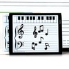 12 Pieces Music Note Magnets, Black & White Magnetic Musical