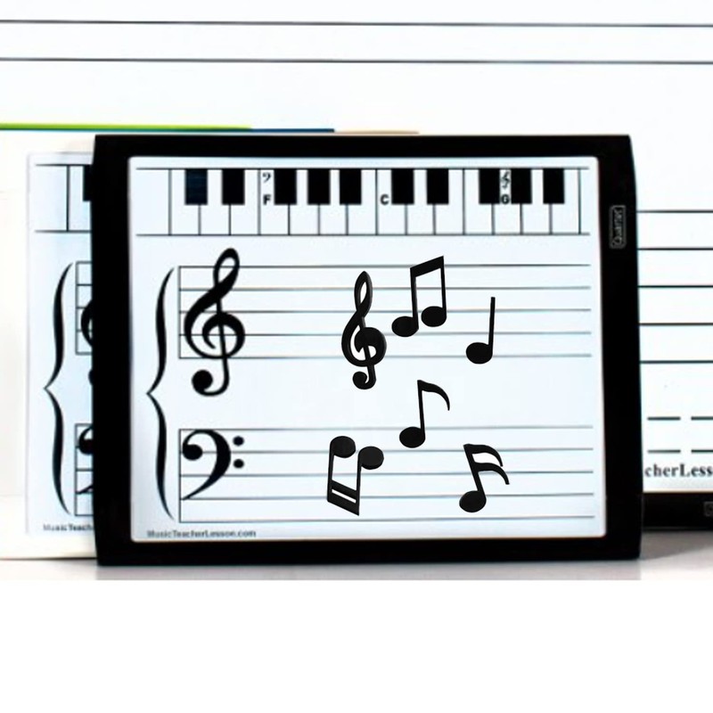 12 Pieces Music Note Magnets, Black & White Magnetic Musical