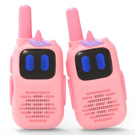 AIKTUPSY Pink Walkie Talkies with Silicone Sleeve, 1000FT Range 2 Channels 2 Way Radio Toys for 3-7 Year Old Girl Walky Talky Girls Birthday Gifts Age 4 5 6 7 8 Backyard Camping Toys