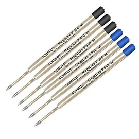 Lanier Combo Pack - Pack of 6 - Schmidt P950 M MegaLine Pressurized Ballpoint Refill 3 Blue and 3 Black Ink Medium Tip