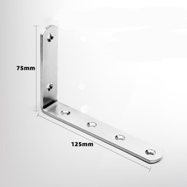 Anhoer Shelf Brackets 6Pcs Brushed Heavy Duty Shelves Bracket 125mm×75mm Stainless Steel Wall Mounted Wall Brackets for Shelves Metal Floating Shelf Bracket Shelf Support for Table Tops