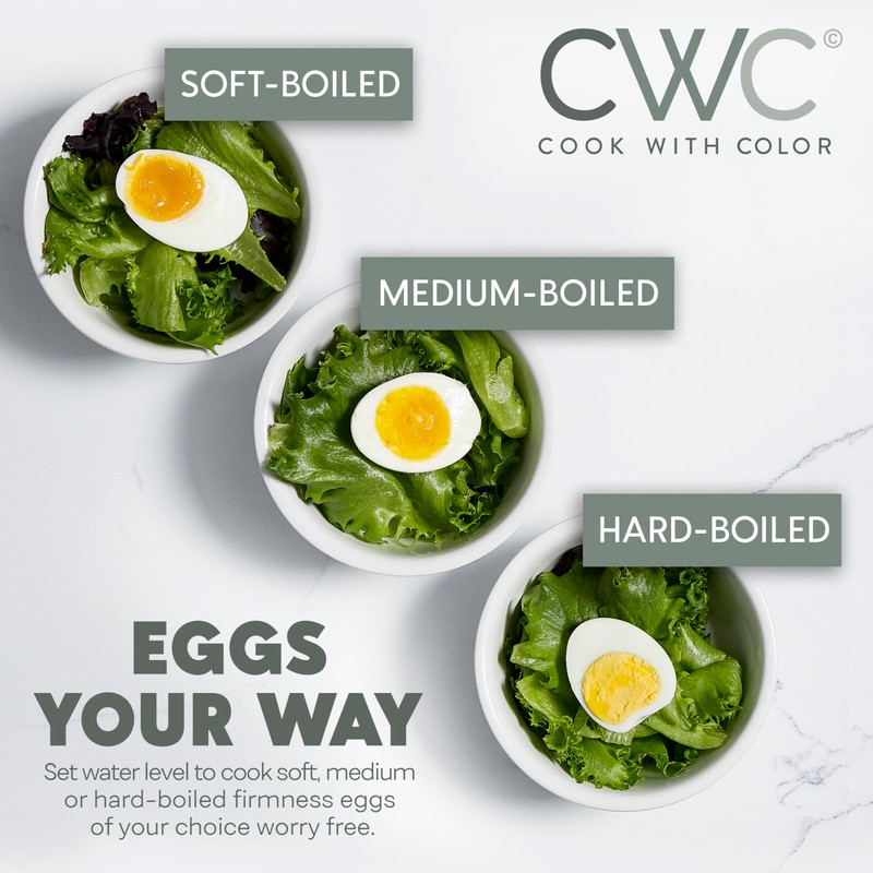 COOK WITH COLOR 6-Egg Capacity Egg Cooker – For Soft,