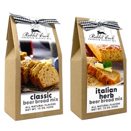 Rabbit Creek Beer Bread Mix Variety Pack of 2 – Classic Beer Bread and Italian Herb Beer Bread Mix, Easy to Make, Breadmaker Not Needed