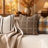 Faux Fur Plaid Throw Pillow Covers 18X18 Set of 2