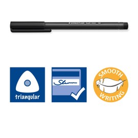 STAEDTLER 432 M 9 Office Ballpoint Pen Medium Line Width 1 mm, 10 Pcs in Box, Black