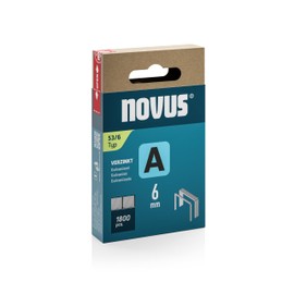 Novus 042-0773 Fine Wire Clips A Type 53 6 mm Spine Width 11.3 mm Wire Width 0.75 mm Pack of 1,800 Hardness Hardness Material: Galvanised Steel Wire