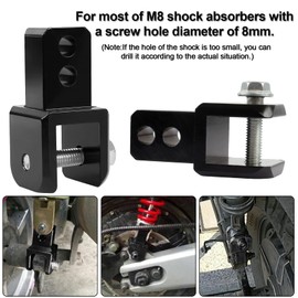 M8 8mm Rear Shock Extender Absorbers Universal Motorcycle Riser Heightening Adapter High Damping Device Thicken Pad Chassis Extender Taper Riser With Screws(Black)