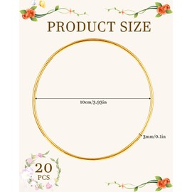 Ixydor Pack of 20 Metal Rings for Crafts, Metal Rings for Crafts, 10 cm Gold, Metal Rings for Dream Catchers, Wall Hangings Decoration, Flowers, Hoops, Wedding, DIY Decoration, Festival Party