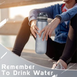 OKKLE Water Bottle 1L BPA Free Water Bottle with Lid and Leak-Proof, Suitable for Gym, School, Cycling, Outdoor, Sports, Fitness